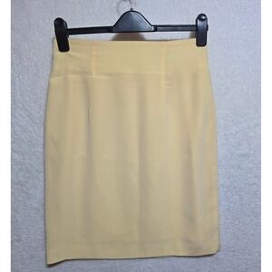 BANU PARIS Women's Pastel Yellow Pencil Skirt Size 10 Knee Length Zipper Back
